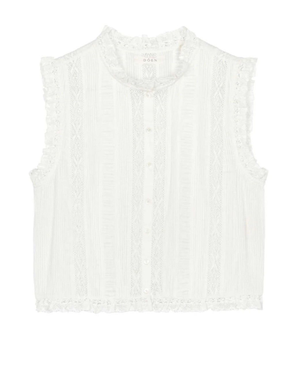 Dôen White Hallie Lace Crop Top (Never Worn) - Picture 3 of 7